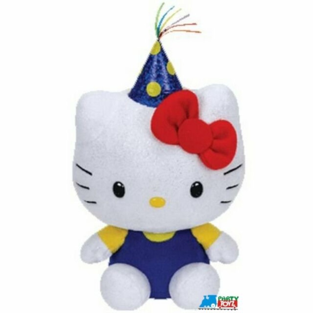 Ty Hello Kitty Happy Birthday Beanie Baby Sanrio(Party Hat Small 7") Plush stuff